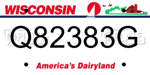 Q82383G Wisconsin License Plate