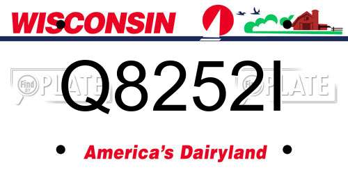 Q8252I Wisconsin License Plate