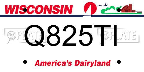 Q825TI Wisconsin License Plate