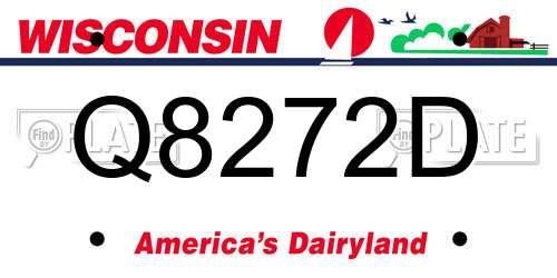 Q8272D Wisconsin License Plate