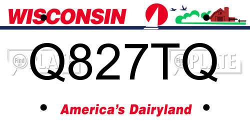 Q827TQ Wisconsin License Plate