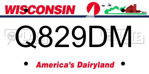 Q829DM Wisconsin License Plate