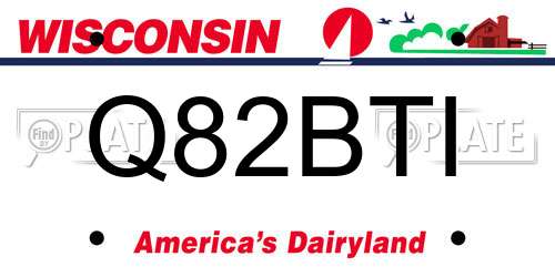 Q82BTI Wisconsin License Plate