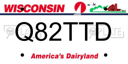 Q82TTD Wisconsin License Plate