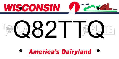 Q82TTQ Wisconsin License Plate