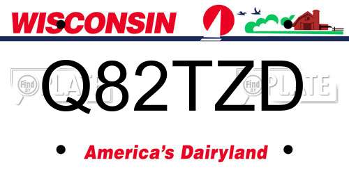 Q82TZD Wisconsin License Plate
