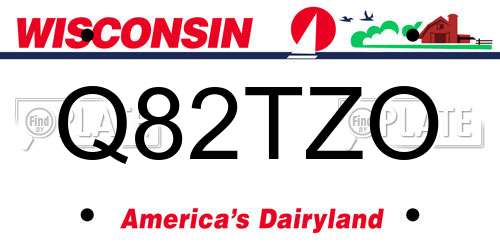 Q82TZO Wisconsin License Plate