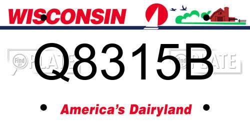 Q8315B Wisconsin License Plate