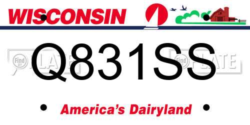 Q831SS Wisconsin License Plate