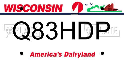 Q83HDP Wisconsin License Plate