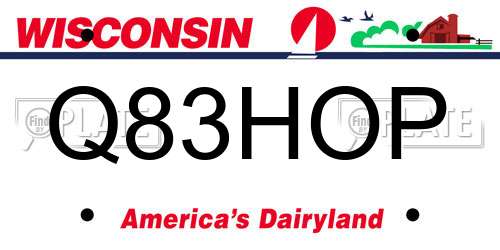 Q83HOP Wisconsin License Plate