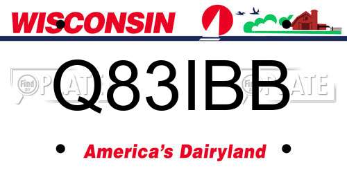 Q83IBB Wisconsin License Plate
