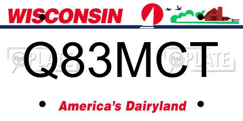 Q83MCT Wisconsin License Plate