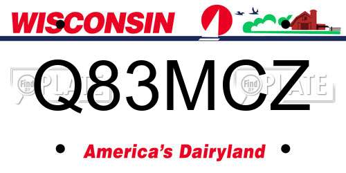 Q83MCZ Wisconsin License Plate