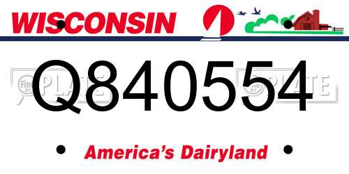 Q840554 Wisconsin License Plate