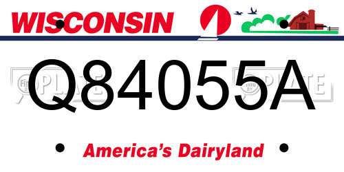Q84055A Wisconsin License Plate