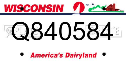 Q840584 Wisconsin License Plate