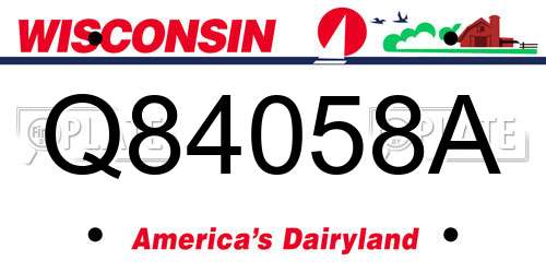 Q84058A Wisconsin License Plate