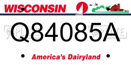 Q84085A Wisconsin License Plate
