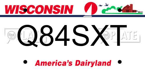 Q84SXT Wisconsin License Plate