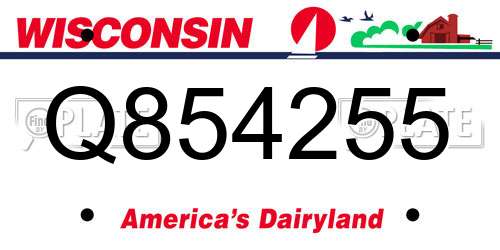 Q854255 Wisconsin License Plate