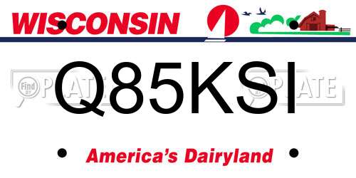 Q85KSI Wisconsin License Plate