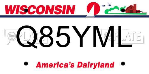 Q85YML Wisconsin License Plate