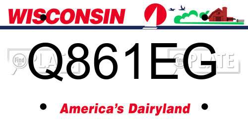 Q861EG Wisconsin License Plate