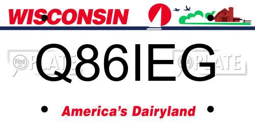 Q86IEG Wisconsin License Plate