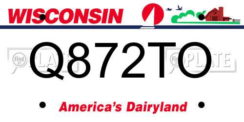 Q872TO Wisconsin License Plate