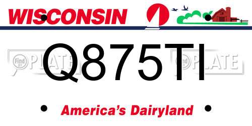 Q875TI Wisconsin License Plate