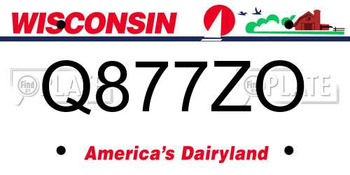 Q877ZO Wisconsin License Plate