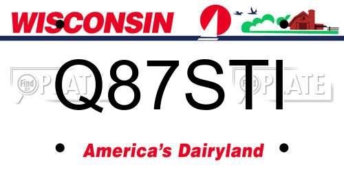 Q87STI Wisconsin License Plate