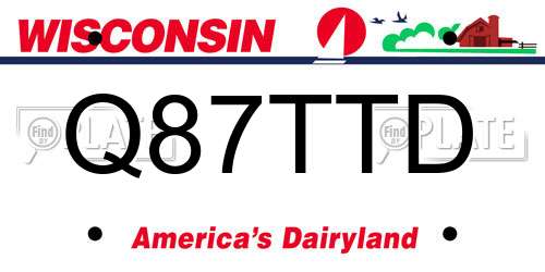 Q87TTD Wisconsin License Plate