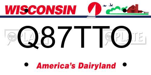 Q87TTO Wisconsin License Plate