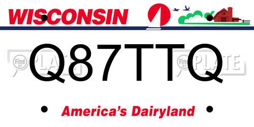 Q87TTQ Wisconsin License Plate