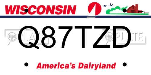 Q87TZD Wisconsin License Plate