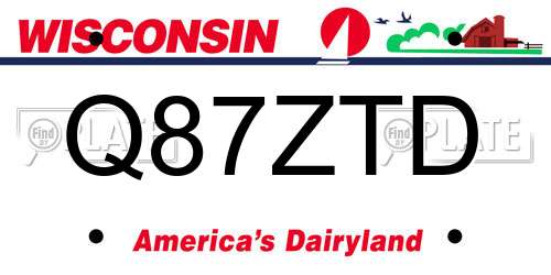 Q87ZTD Wisconsin License Plate