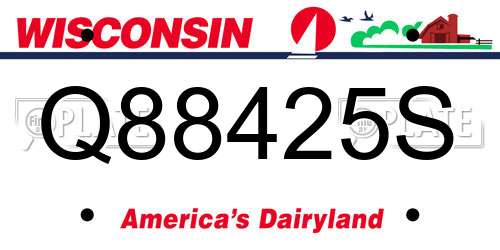 Q88425S Wisconsin License Plate