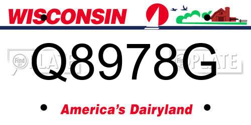 Q8978G Wisconsin License Plate