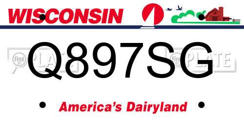 Q897SG Wisconsin License Plate