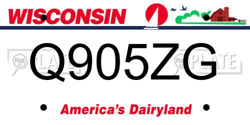 Q905ZG Wisconsin License Plate