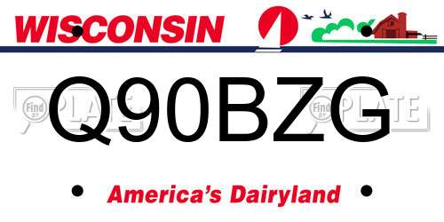 Q90BZG Wisconsin License Plate