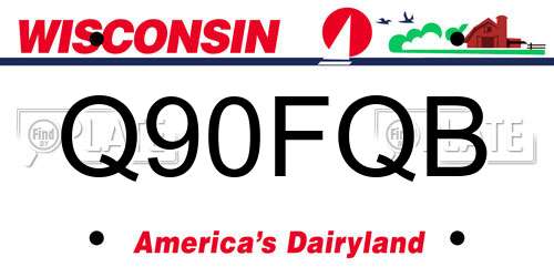 Q90FQB Wisconsin License Plate