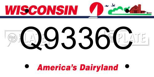 Q9336C Wisconsin License Plate