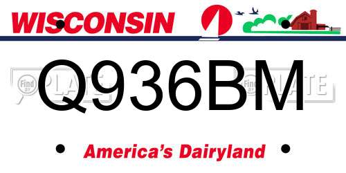 Q936BM Wisconsin License Plate