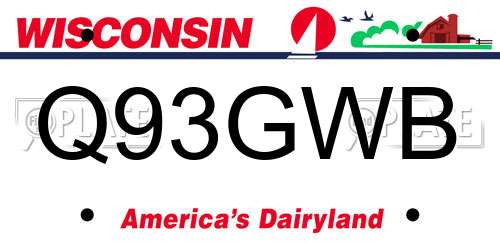 Q93GWB Wisconsin License Plate