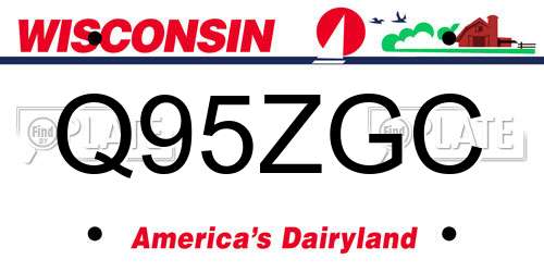 Q95ZGC Wisconsin License Plate