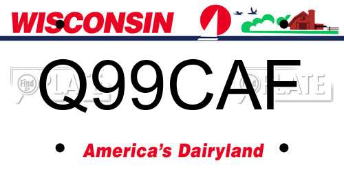 Q99CAF Wisconsin License Plate