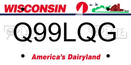 Q99LQG Wisconsin License Plate